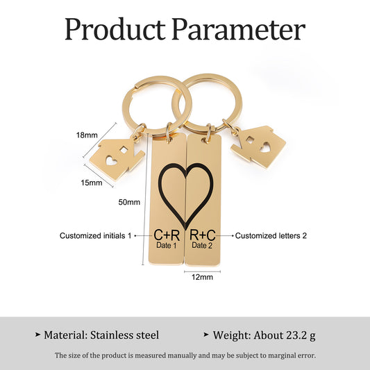 Stainless Steel Couple Keychain