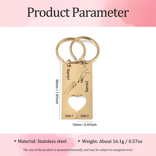 Stainless Steel Couple Keychain