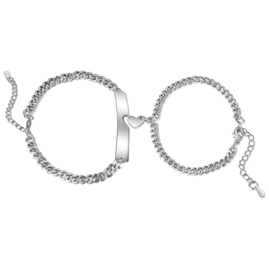 Custom Stainless Steel Couple Bracelet