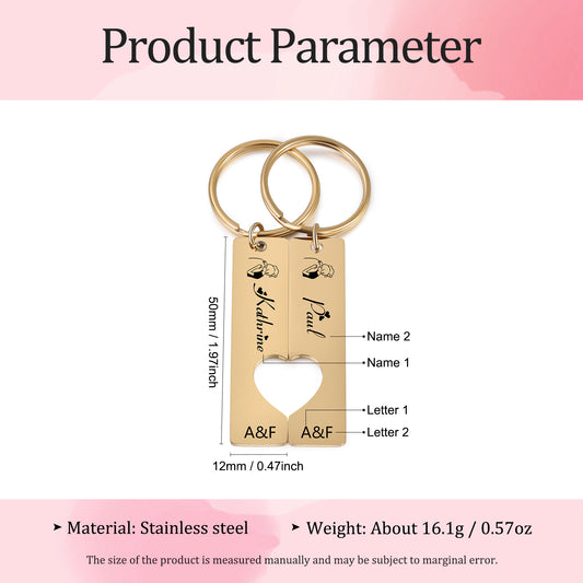 Stainless Steel Couple Keychain