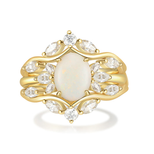 18K Gold Natural Opal RIng