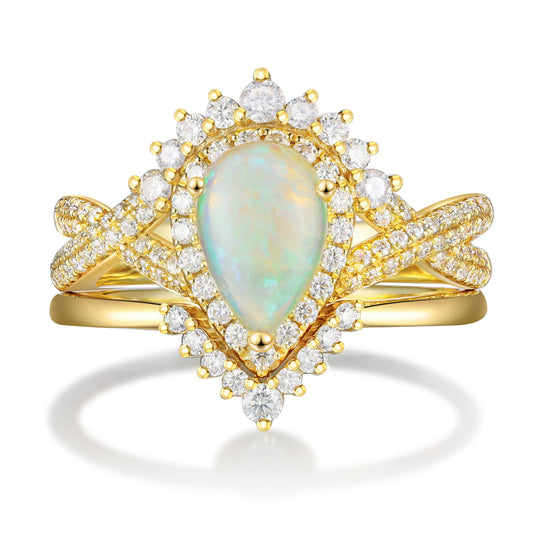 K Gold Natural Opal Ring