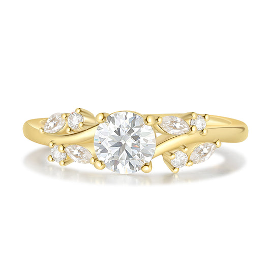 K Gold Natural Moissanite Ring