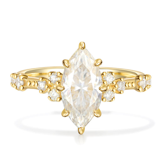 K Gold Natural Moissanite Ring