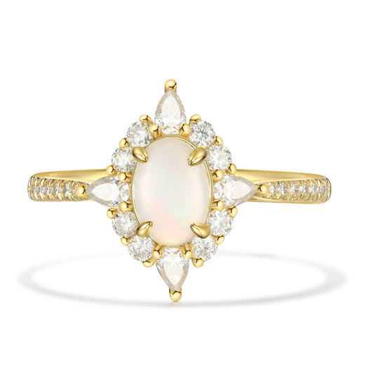 K Gold Natural Opal Ring