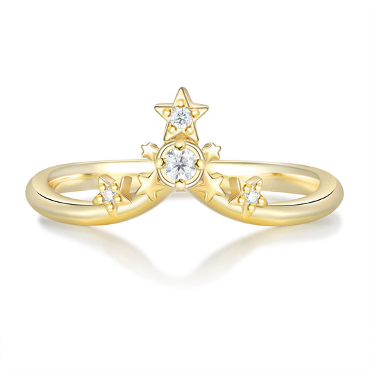 K Gold Natural Moissanite Ring
