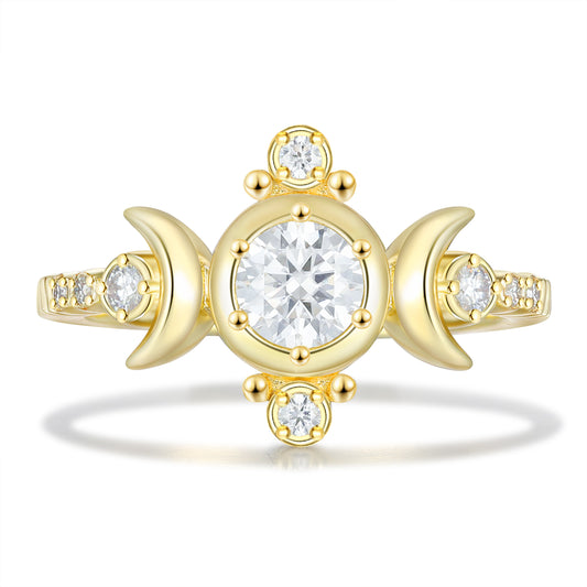 K Gold Natural Moissanite Ring