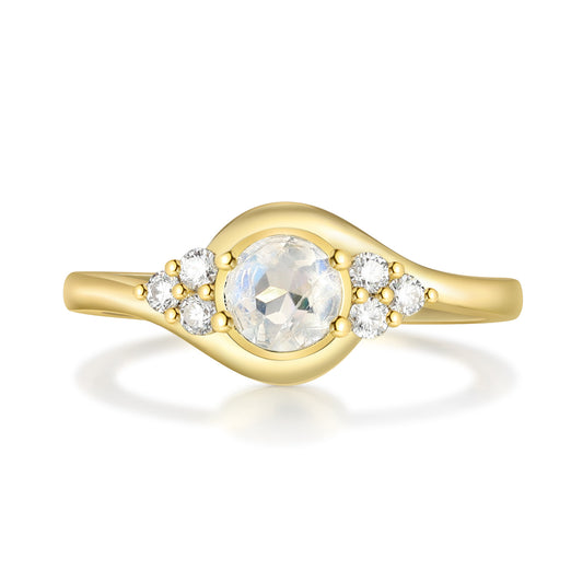 K Gold Natural Moonstone Ring