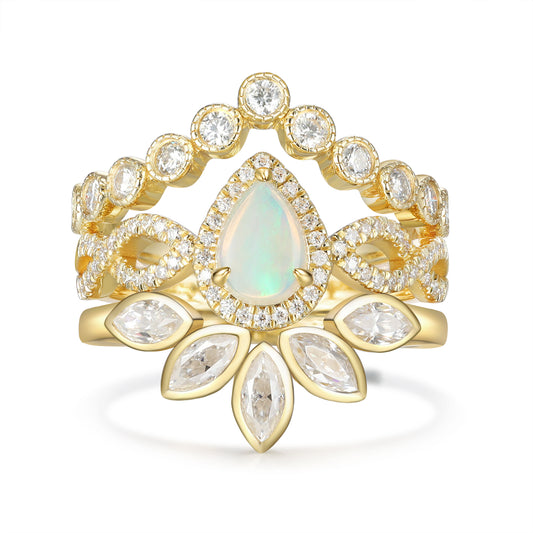 K Gold Natural Opal Ring