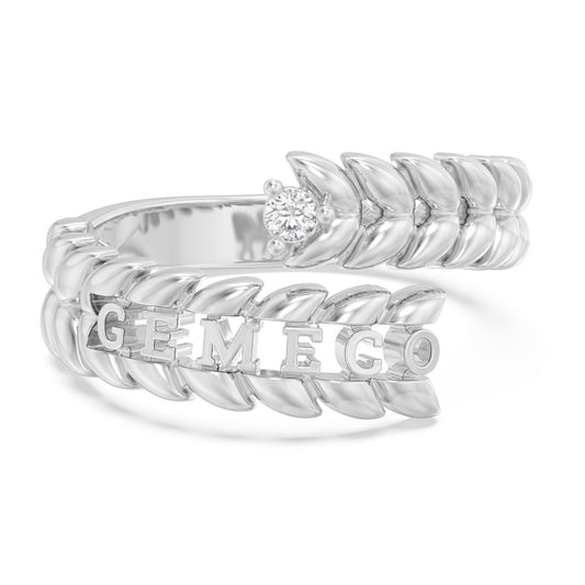 Moissnaite Leaf Ring