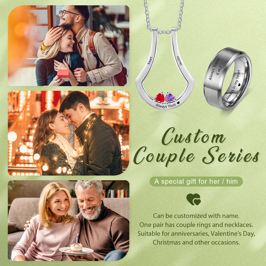 Custom Name Necklace with Ring