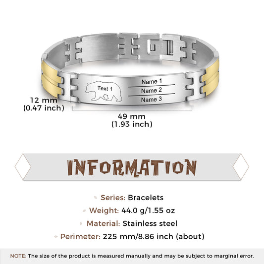 Father' Day Custom Stainless Steel Men Bracelet