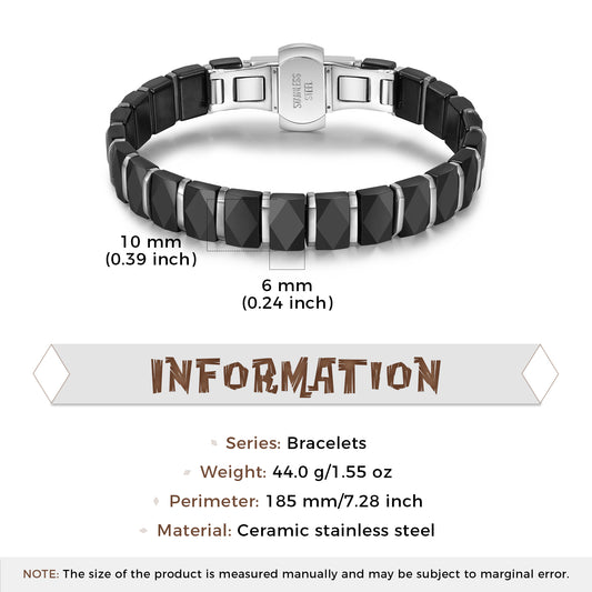 Ceramic Stainless Steel Men Bracelet
