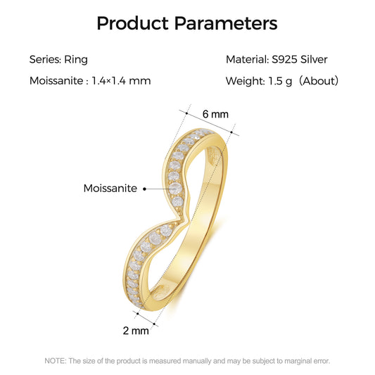 925 Sterling Silver Natural Moissanite Ring