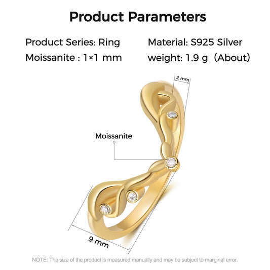 925 Sterling Silver Natural Moissanite Ring