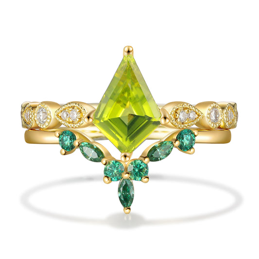 K Gold Natural Peridot Ring