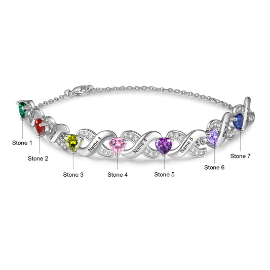 Custom Birthstone Infinity Bracelet