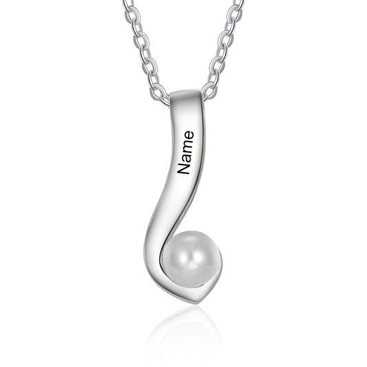 Custom Name Necklace with Pearl