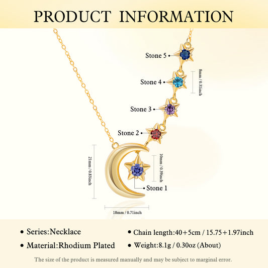 Custom Moon and Star Necklace