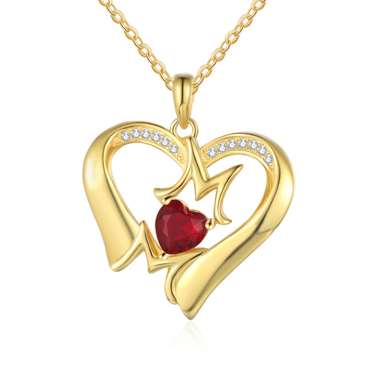 Custom Heart Necklace with Mom