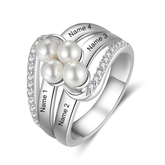 Custom Name Pearl Ring