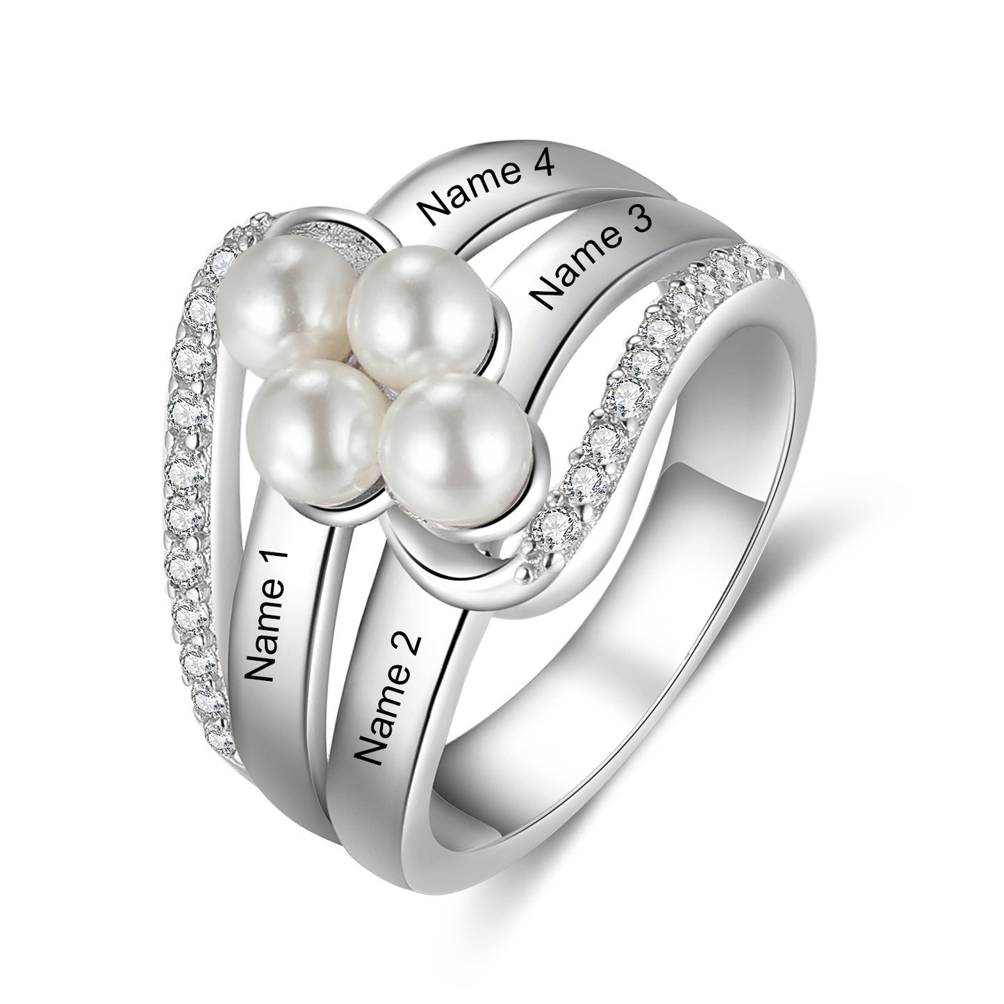 Custom Name Pearl Ring