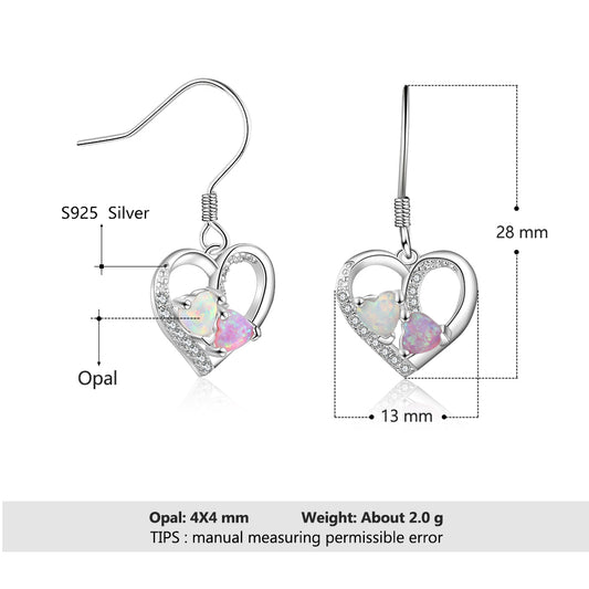 Fashion 925 Sterling Silver Earrings with Simulated Opal