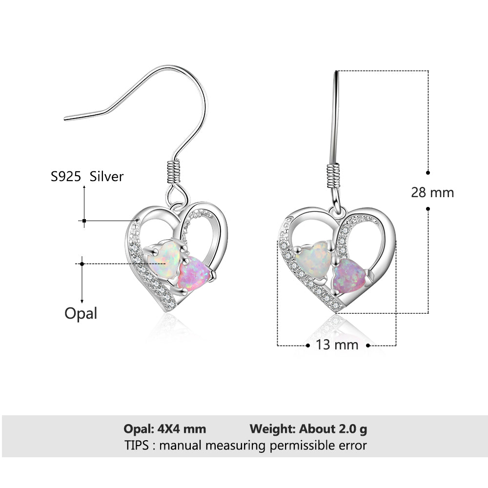 Fashion 925 Sterling Silver Earrings with Simulated Opal