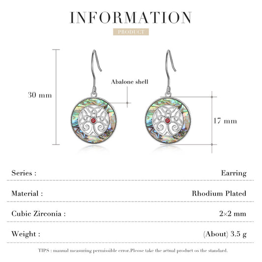 Rhodium Plated Family Tree Earrings