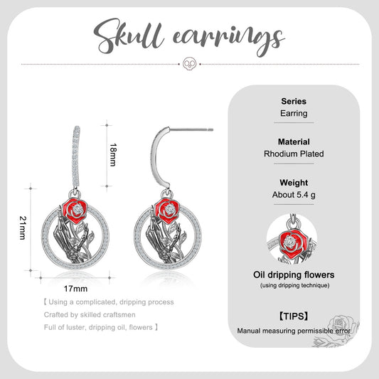 Custom Rose Flower Hoop Earring