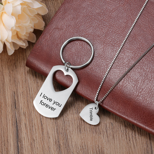 Engraving Stainless Steel Necklace&Keychain