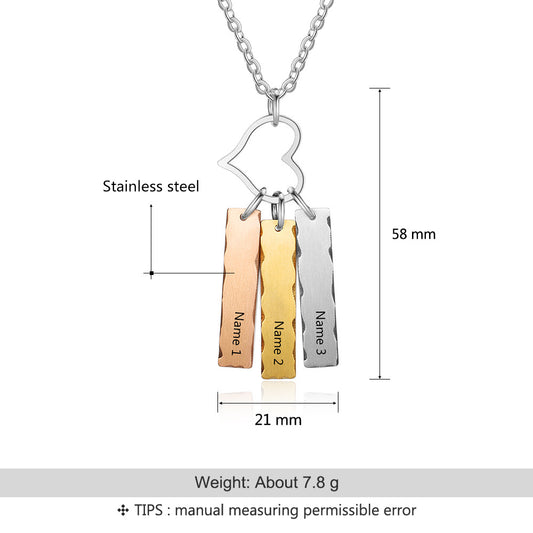 Engraved Stainless Steel Necklace