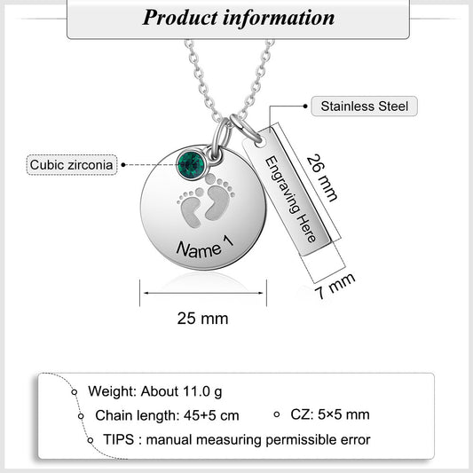 Engraved Stainless Steel Necklace