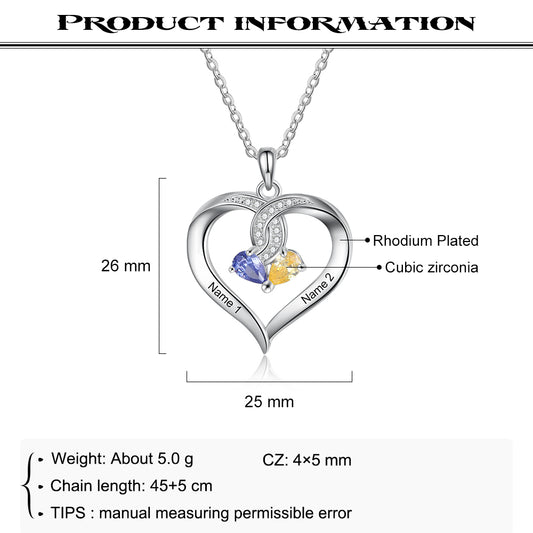 Rhodium Plated Heart Necklace - iYdr