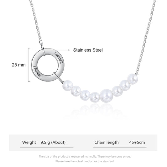 Personalized Stainless Steel Pearl Necklace