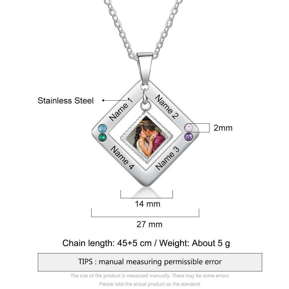 Personalized Stainless Steel Photo Necklace