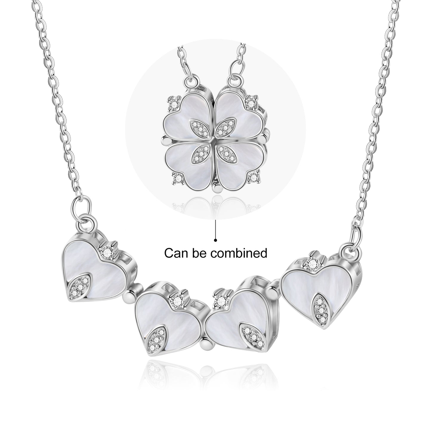 Four Leaf Clover Heart Necklace