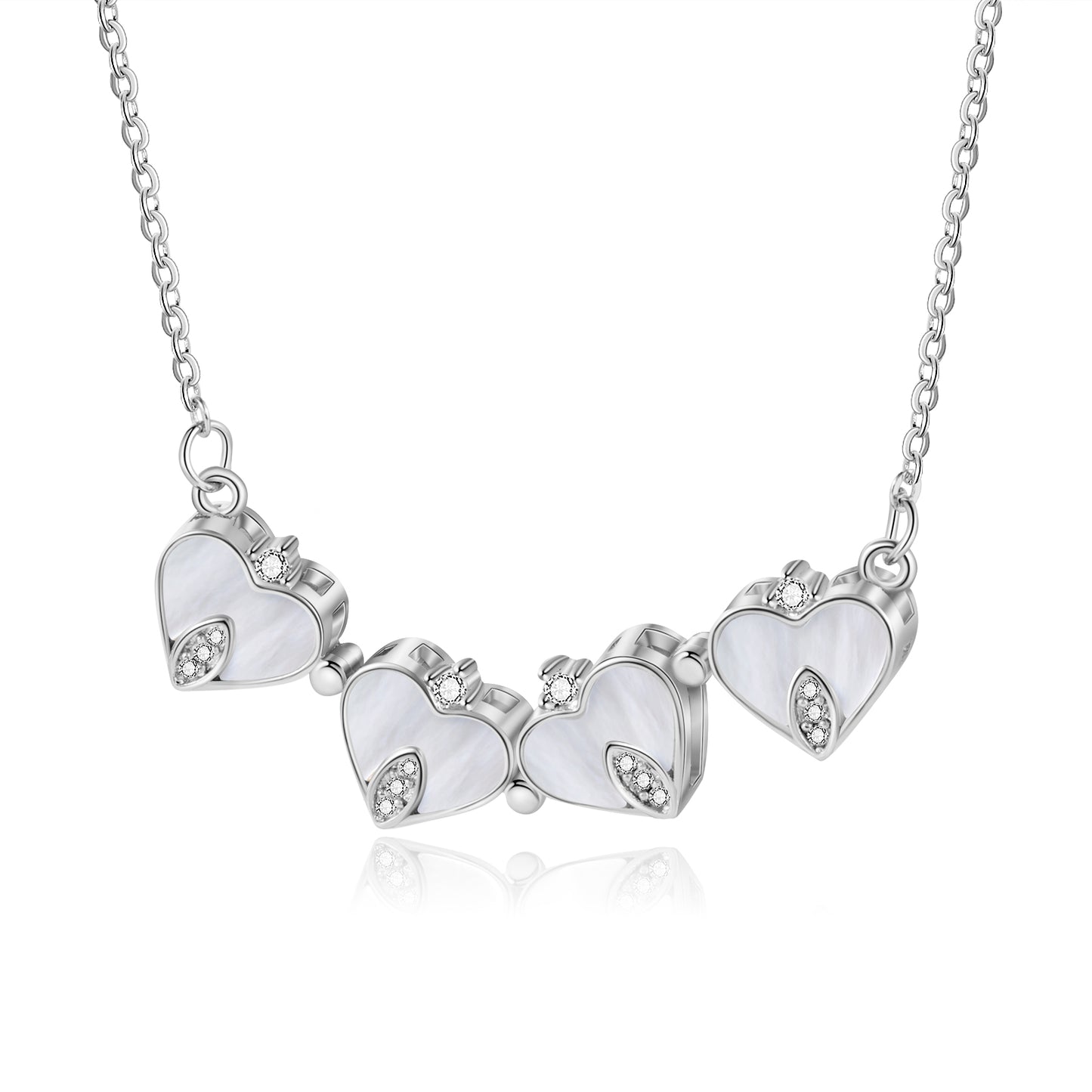 Four Leaf Clover Heart Necklace