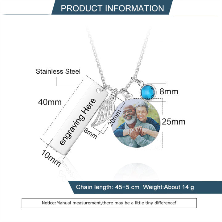 Personalized Stainless Steel Photo Necklace