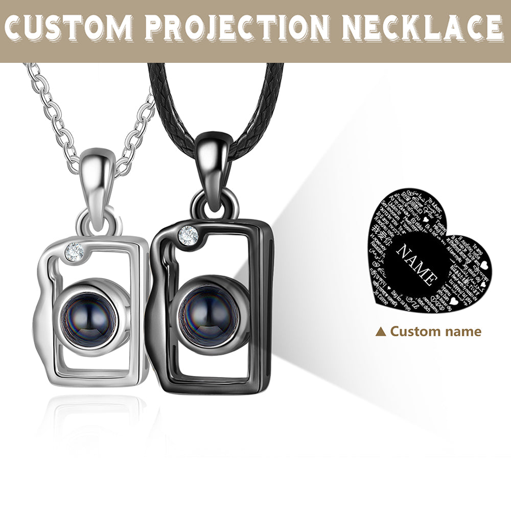 Personalized 100 Language I Love You Projection Necklace