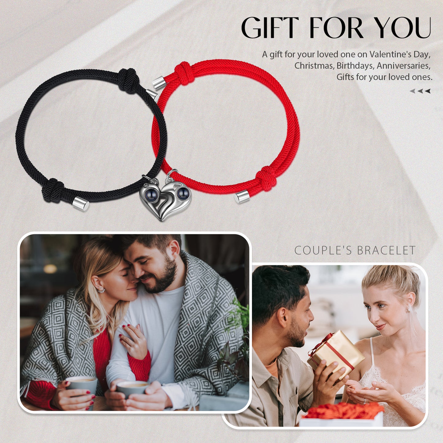 Photo Projection Couple Bracelet