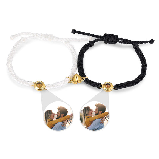 Custom Photo Projection Magnetic Couple Bracelet