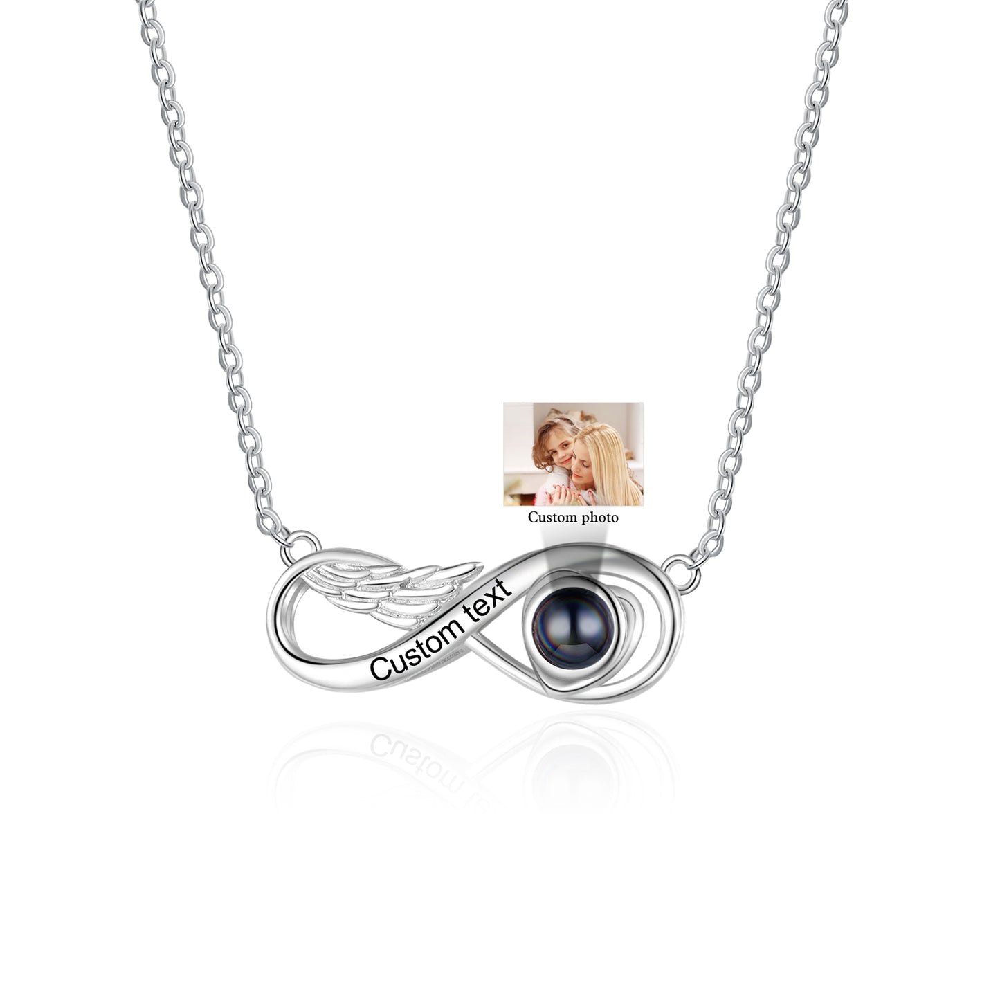 Custom Photo Projection Necklace with Infinity