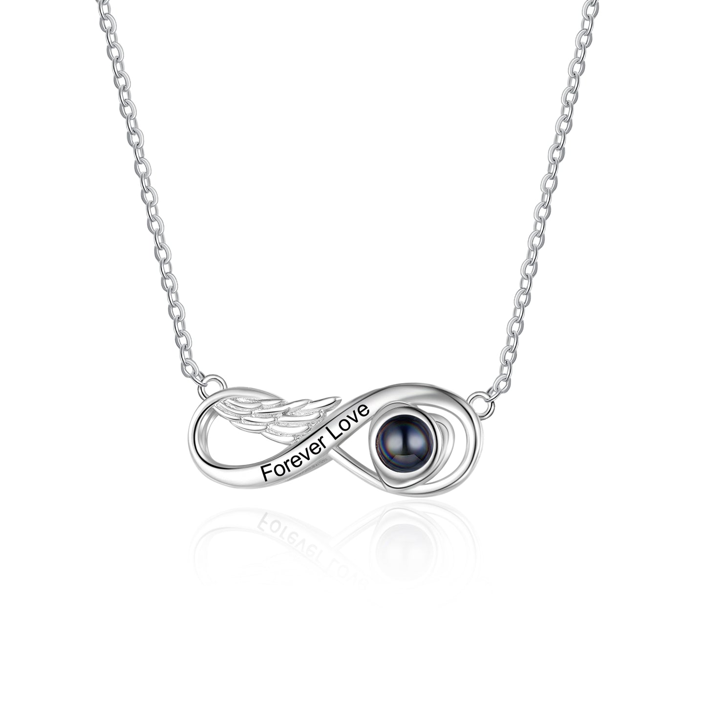 Custom Photo Projection Necklace with Infinity