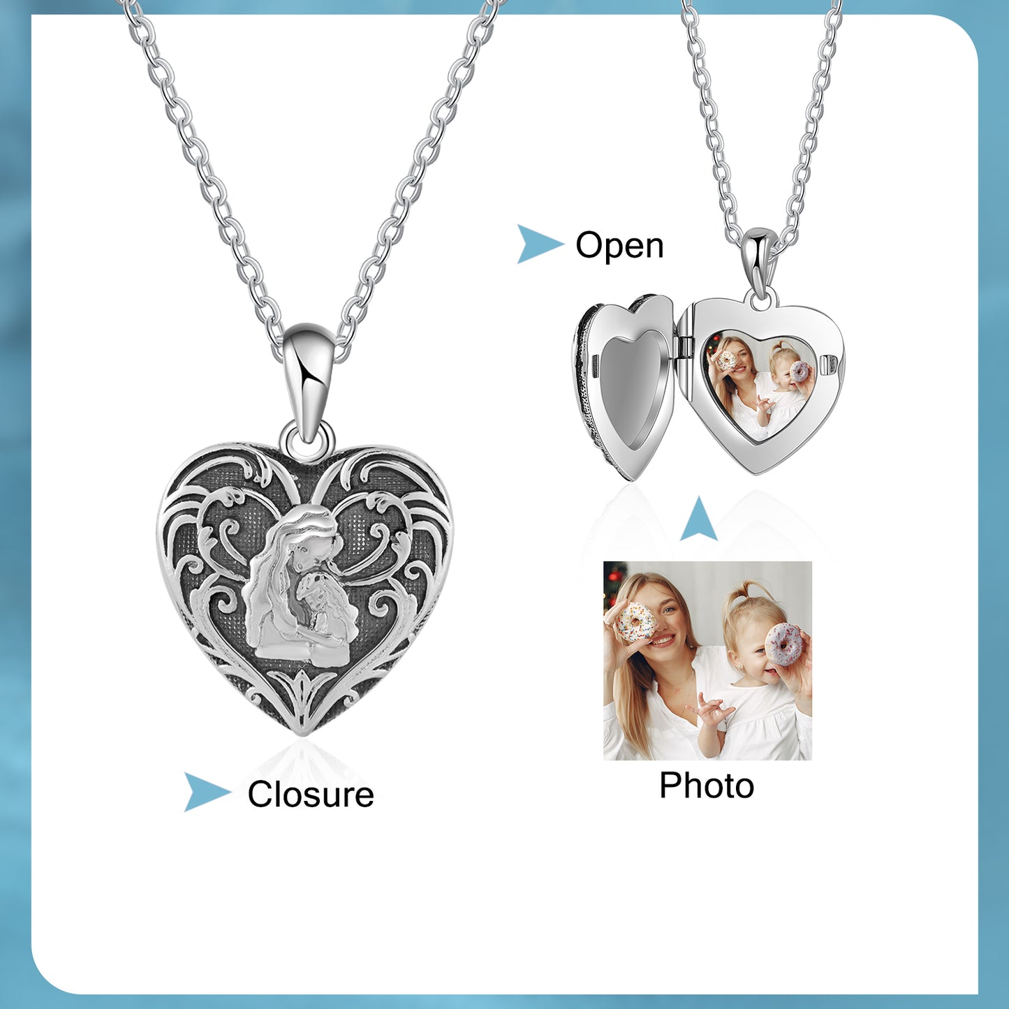 Custom Photo Heart Necklace