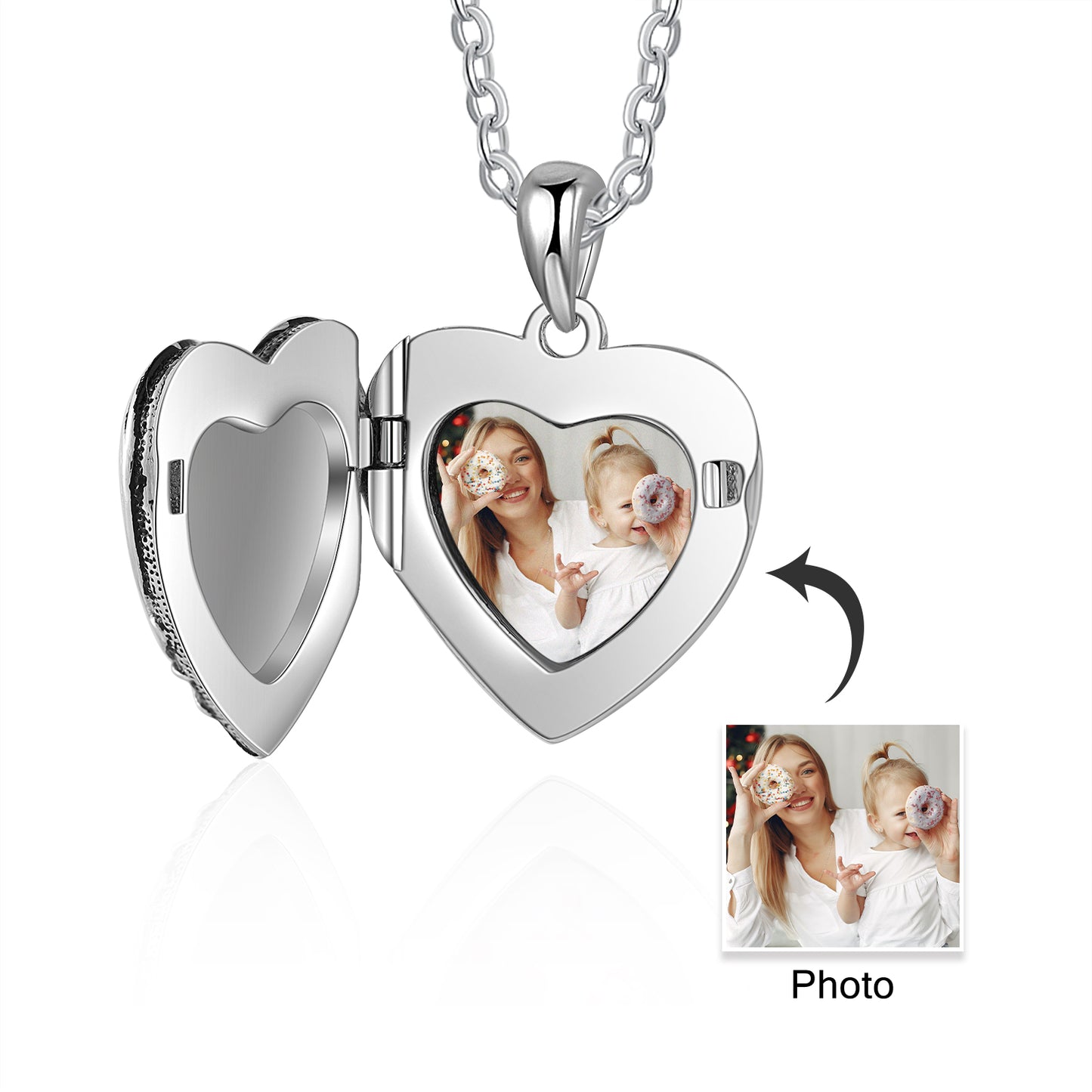 Custom Photo Heart Necklace