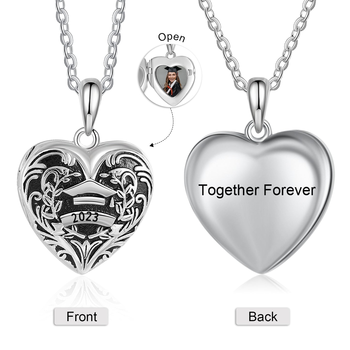 Graduation Gift Custom Photo Heart Necklace