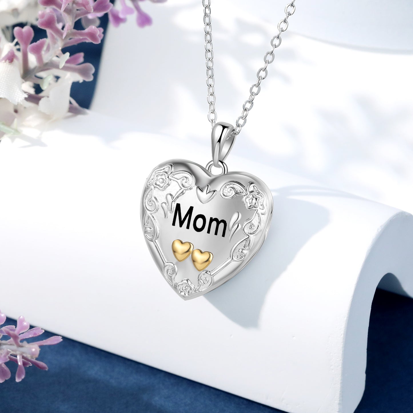 Custom Photo Heart Locket Necklace