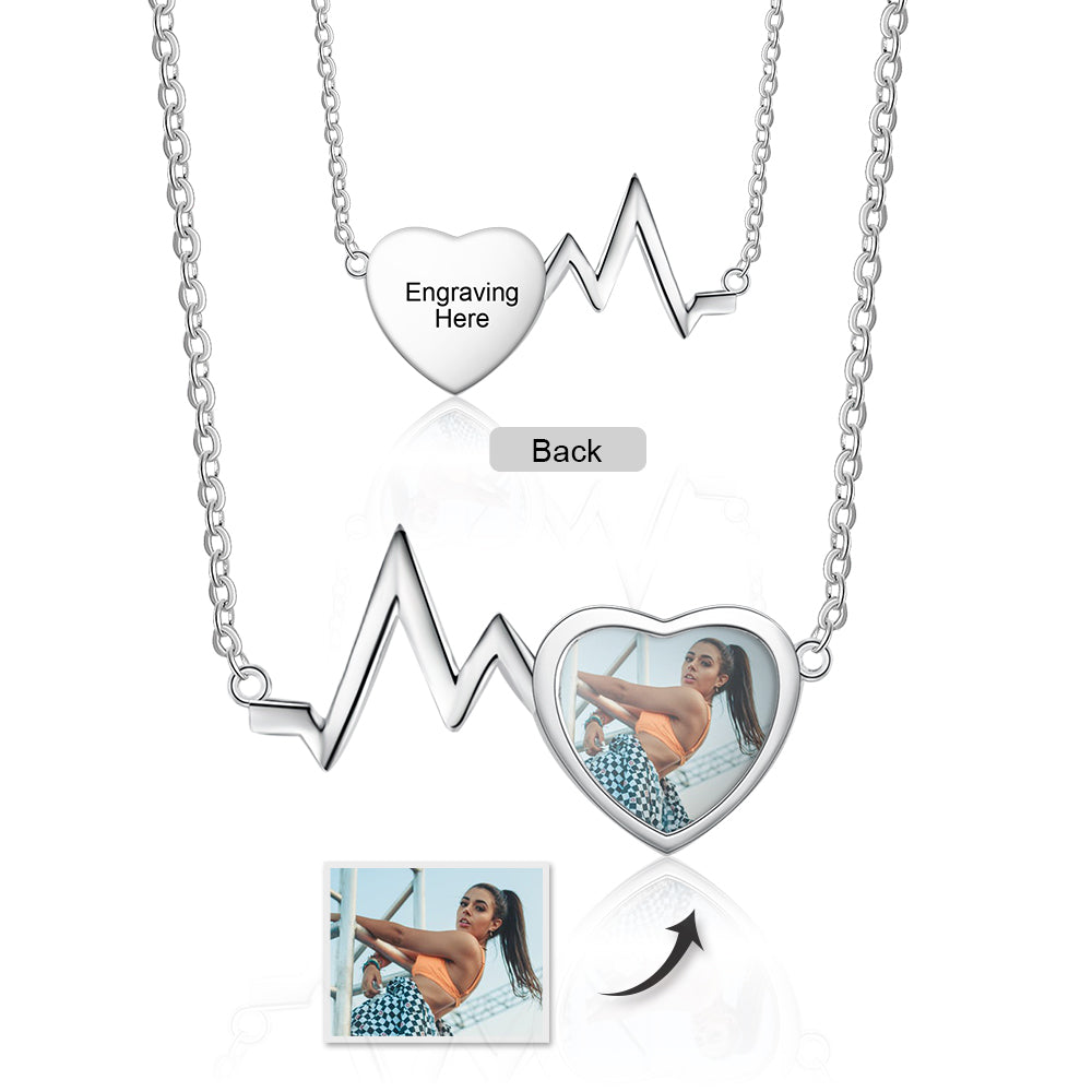 Custom Photo Heart Beat Necklace