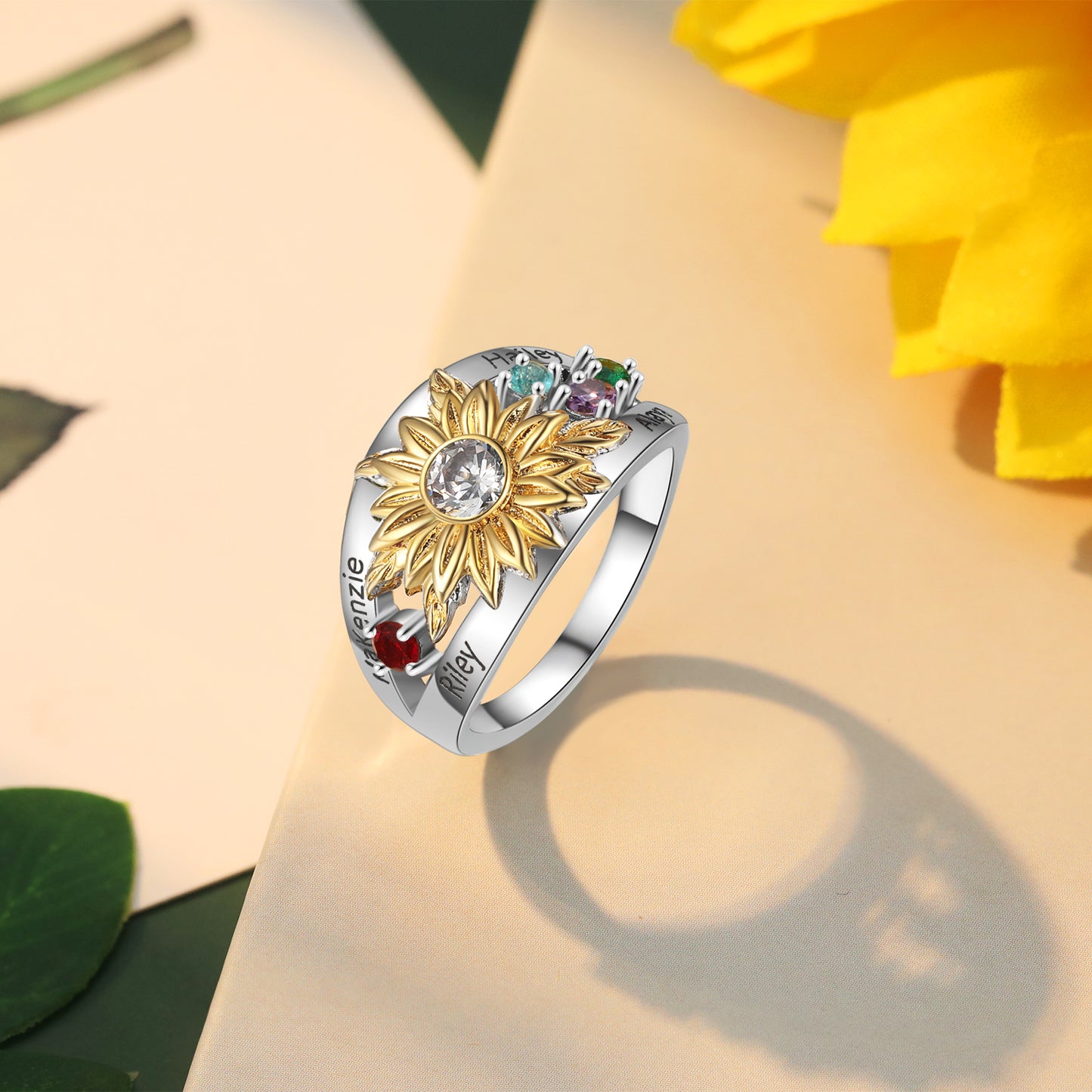 Custom Sunflower Ring